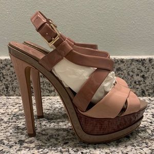 Christian Dior Platform Sandals in TwoTone Blush, size 38
